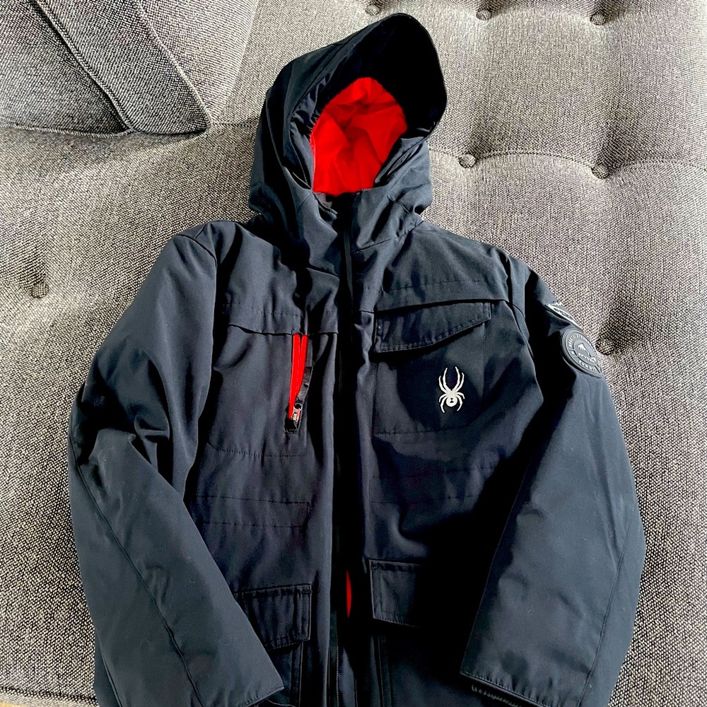 Nearly new Kids Black Spyder Ski Coat